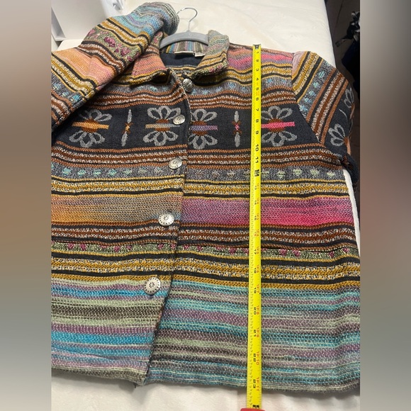 More by Lata Vintage Women Tapestry Jacket M Boho Aztec Southwestern Woven Multi - Picture 7 of 11